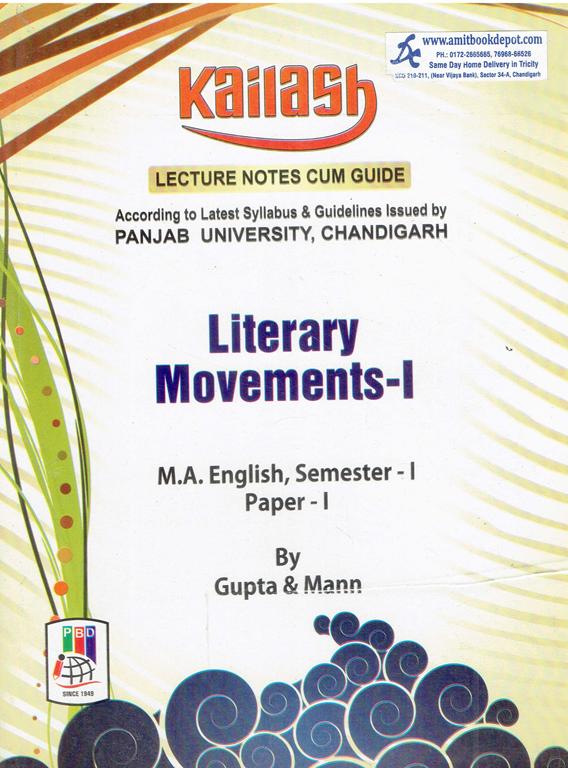 Kailash Literary Movements 1 MA English 1st Sem Paper 1 PU