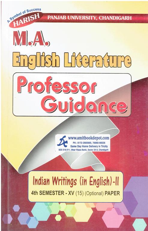 Harish Professor Guidance Indian Writings in English 2 MA 4th Semester XV (15) Optional Paper