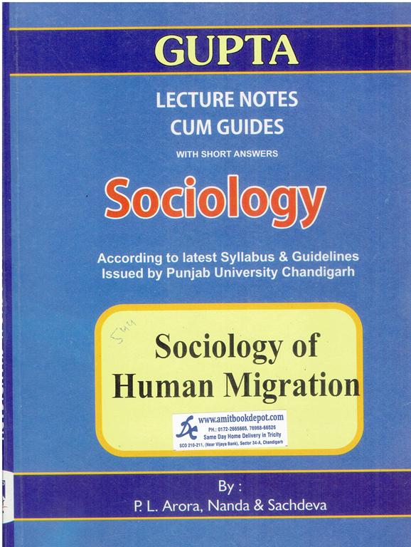 Sociology of Human Migration for MA Sociology 4th Semester PU Punjabi Medium