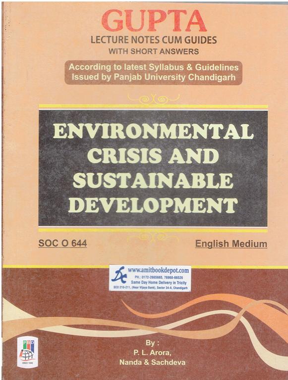 Environmental Crisis and Sustainable Development for MA Sociology 4th Semester PU English Medium