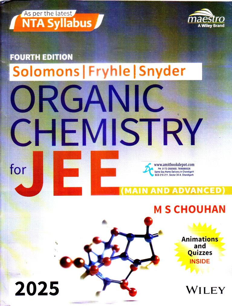 Solomons and Fryhle Organic Chemistry for JEE Main and Advanced 3rd Edition