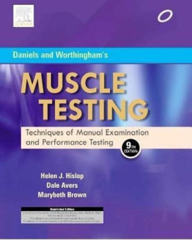 Daniels and Worthinghams Muscle Testing Techniques of Manual Examination and Performance Testing 9th Edition