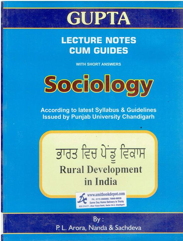 Gupta Rural Development in India for MA Sociology 3rd Sem PU (Punjabi Medium)