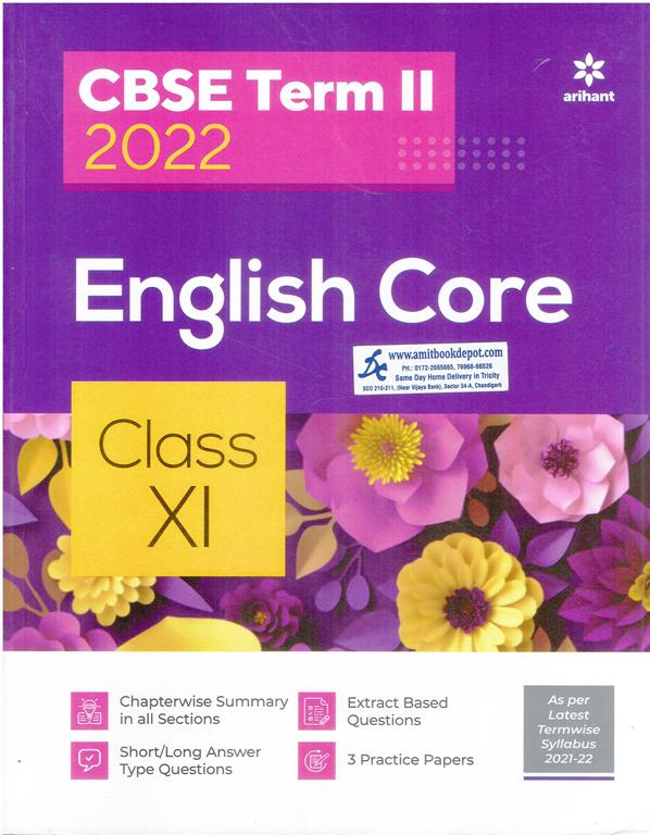 Arihant CBSE Term 2 2022 English Core Sample Papers for Class 11th