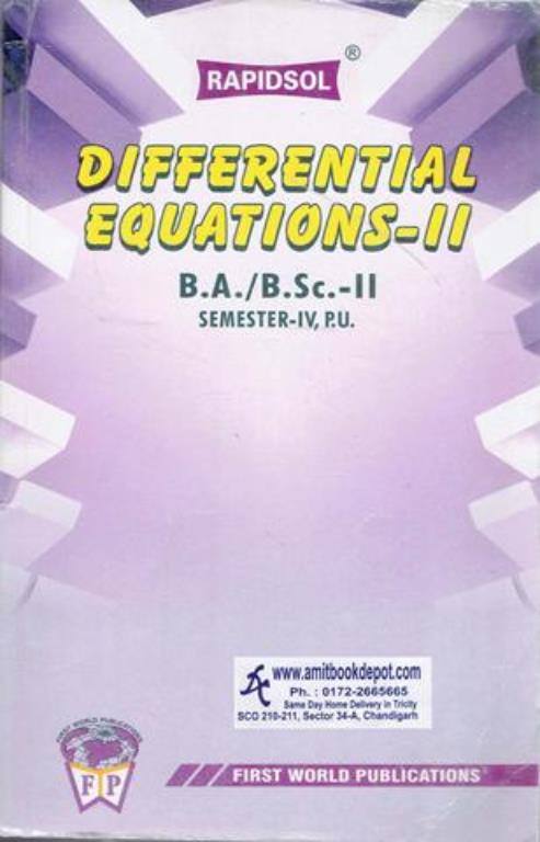 Rapidsol Differential Equations 2 for BA and BSc 4th Sem PU