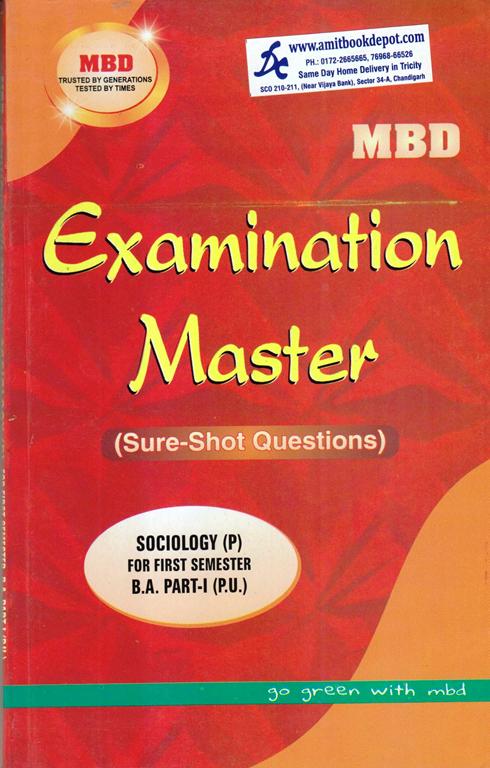 MBD Examination Master Sociology BA 1st Semester PU (Punjabi Medium)