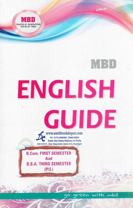 MBD English Guide BCom 1st and BBA 3rd Semester PU Chandigarh