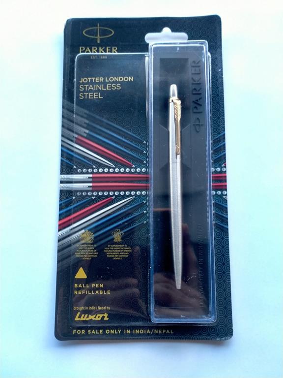 Parker Jotter London Stainless Steel Ball Pen with Gold Clip