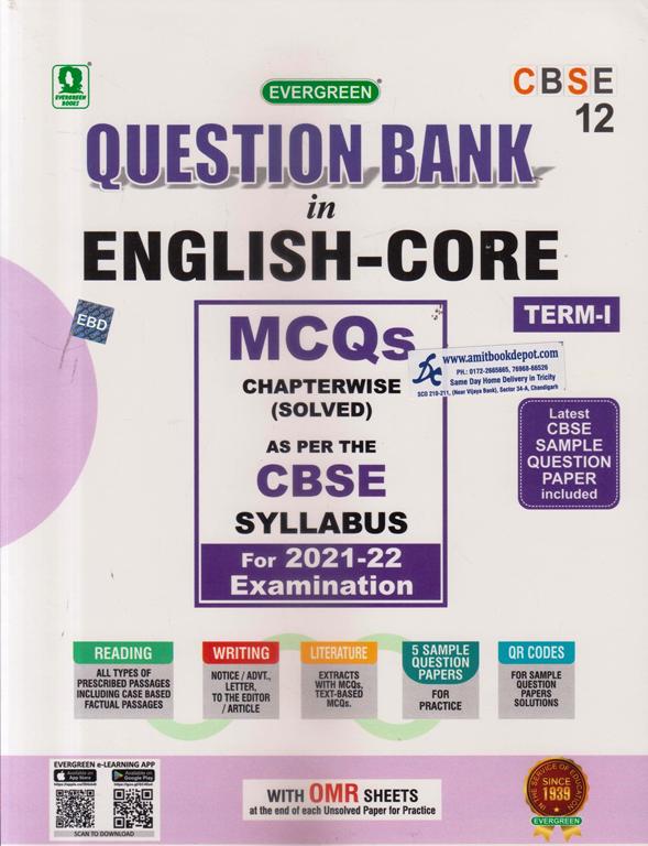 Evergreen Question Bank in English Core for Term 1 Class 12th (NEW)