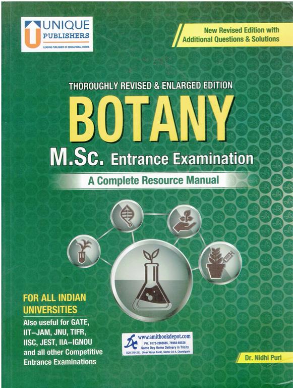 Thoroughly Revised and Enlarged Edition Botany MSc Entrance Examination for All Indian Universities