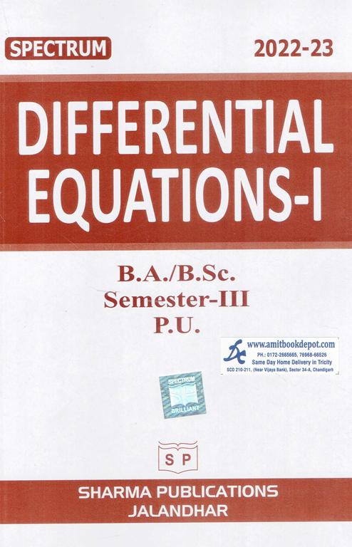 Spectrum Differential Equations 1 BA and BSc 3rd Semester PU Chandigarh