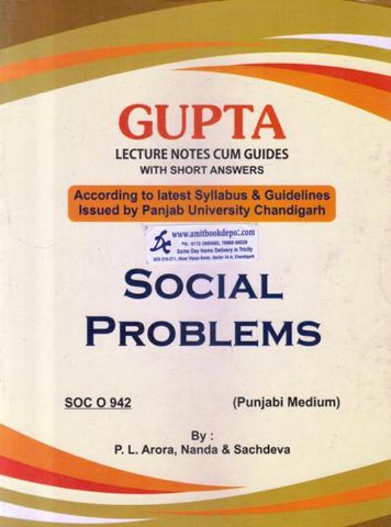 Social Problems for MA Sociology 4th Semester PU Punjabi Medium