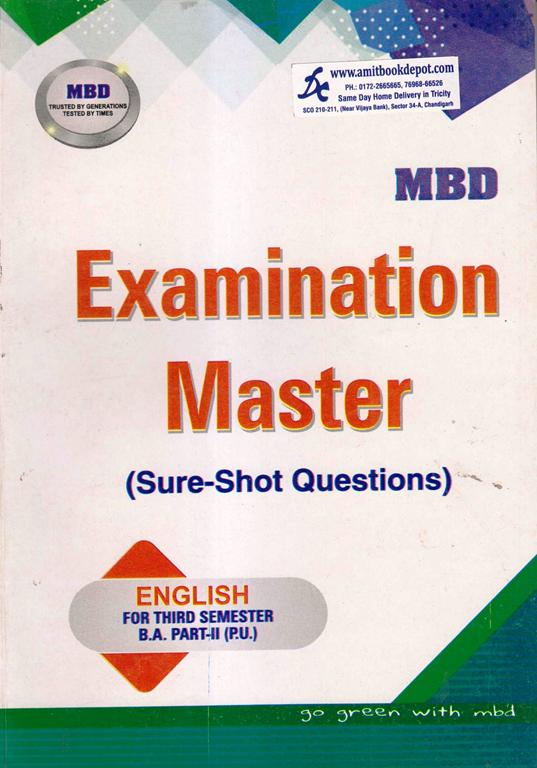 MBD Examination Master English BA 3rd Semester PU