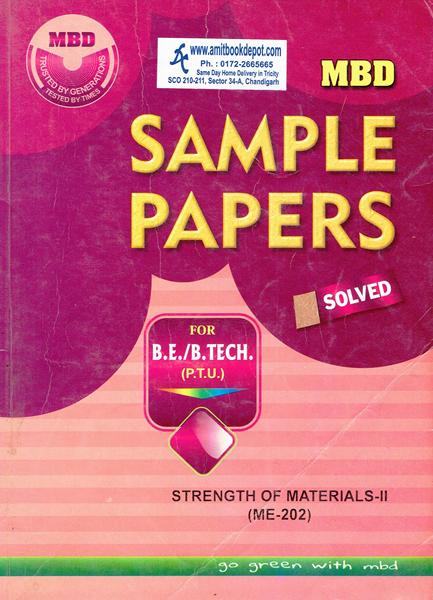 MBD Sample Paper Strength of Materials 2 for BE and BTech 4th Sem PTU