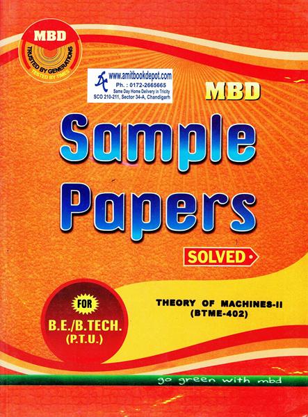 MBD Sample Paper Theory of Machines 2 for BE and BTech 4th Sem PTU