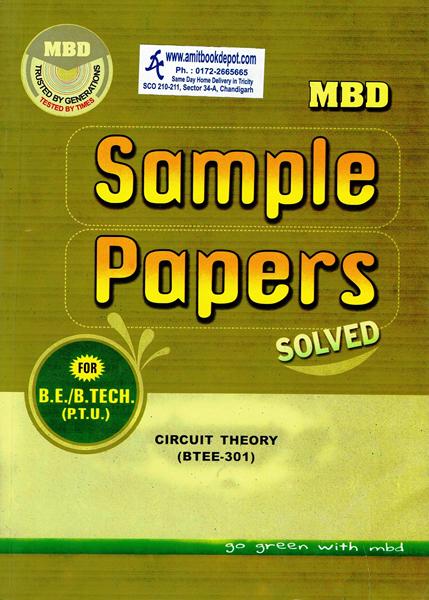 MBD Sample Paper Circuit Theory for BE and BTech 3rd Sem PTU