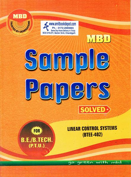 MBD Sample Paper Linear Control Systems Linear Control System for BE and BTech 4th Sem PTU