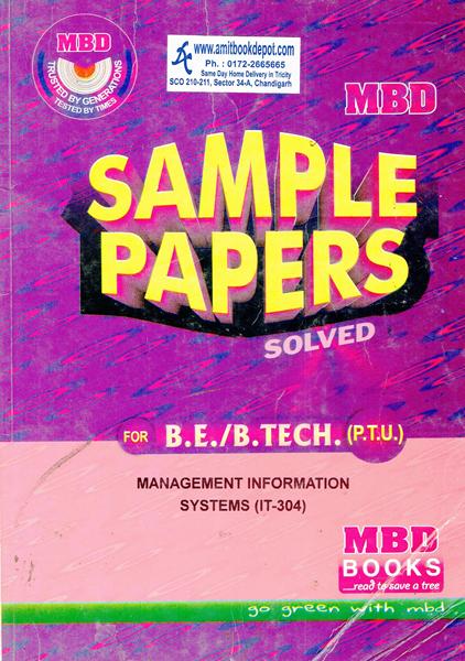 MBD Sample Paper Management Information Systems for BE and BTech 6th Sem PTU