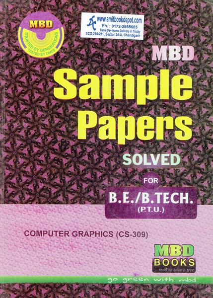 MBD Sample Paper Computer Graphics for BE and BTech PTU