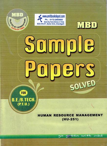 MBD Sample Paper Human Resource Management for BE and BTech PTU