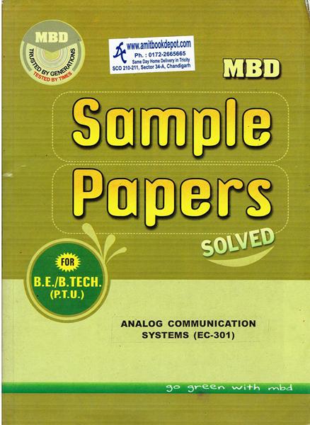 MBD Sample Paper Analog Communication Systems for BE and BTech 5th Sem PTU