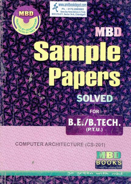 MBD Sample Paper Computer Architecture BE and BTech 3rd Sem PTU