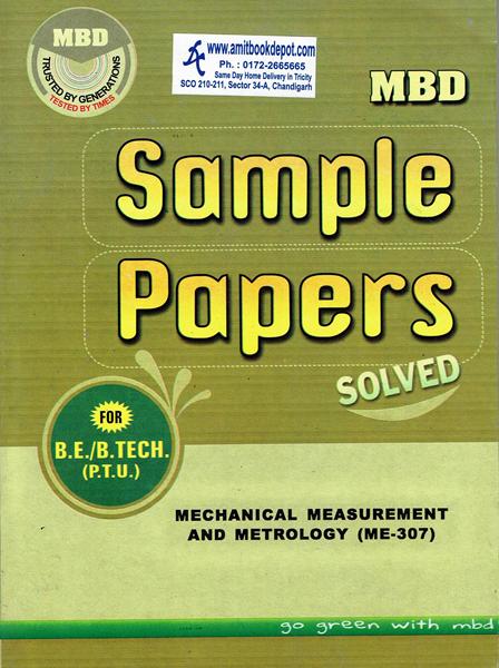 MBD Sample Paper Mechanical Measurement and Metrology for BE and BTech 5th Sem PTU