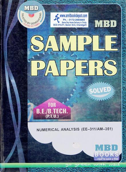 MBD Sample Paper Numerical Analysis for BE/BTech 5th Sem PTU