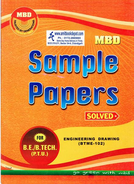 MBD Sample Paper Engineering Drawing for BE and BTech 1st Year PTU