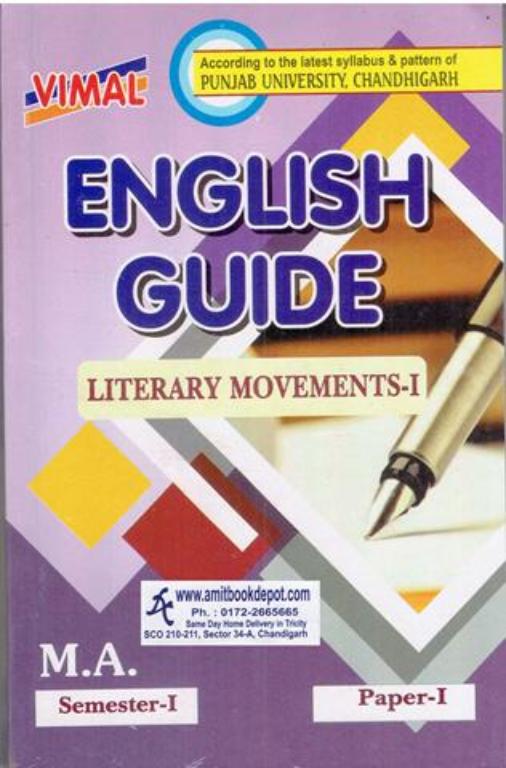 Vimal English Guide Literary Movements 1 for MA 1st Sem Paper 1 PU (NEW)