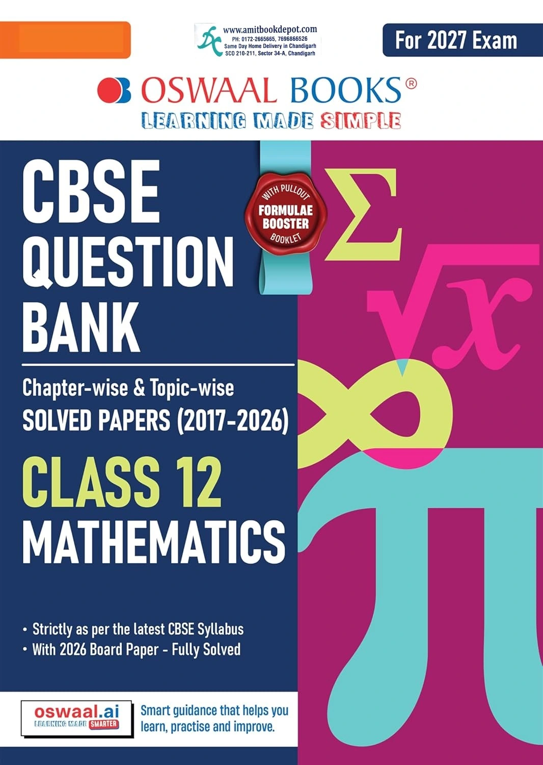 Oswaal CBSE Question Bank 2017-2026 Mathematics Class 12th