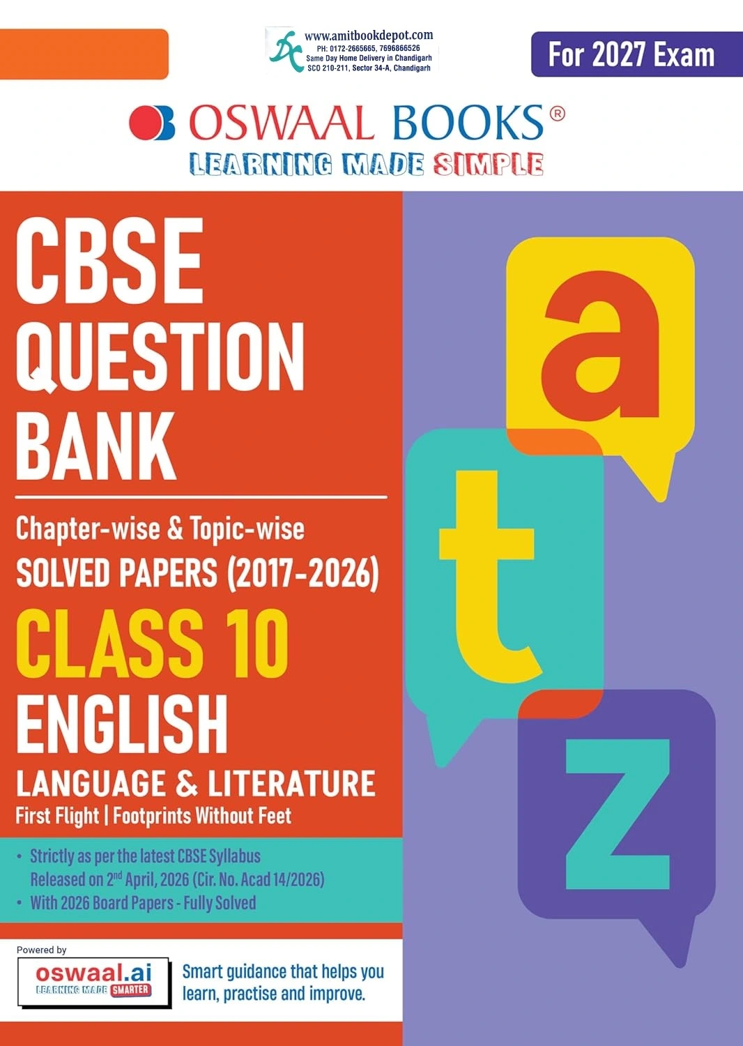 Oswaal CBSE Question Bank English Language & Literature Class 10 (2017-2026)