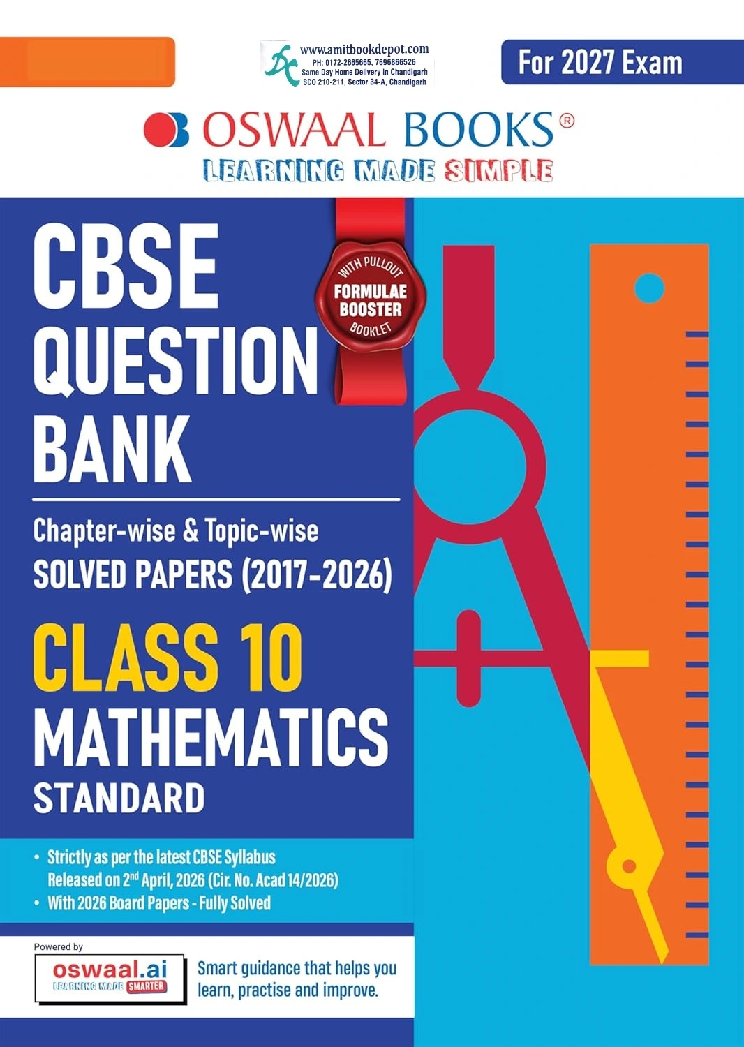 Oswaal CBSE Question Bank Mathematics Standard  for Class 10th (2017-2026)
