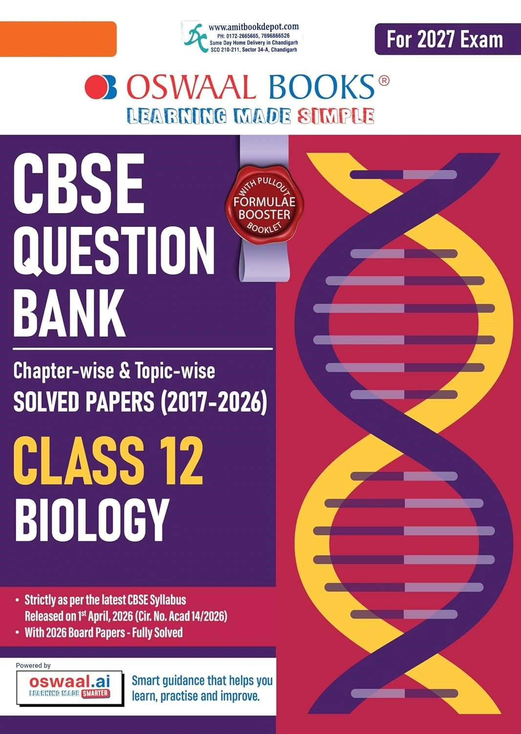 Oswaal CBSE Question Bank 2017-2026 Biology Class 12th
