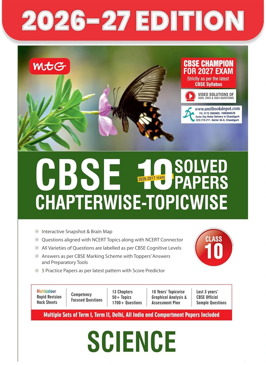 MTG CBSE  Science 10 Years Chapterwise Topicwise  Solved Papers for Class 10th