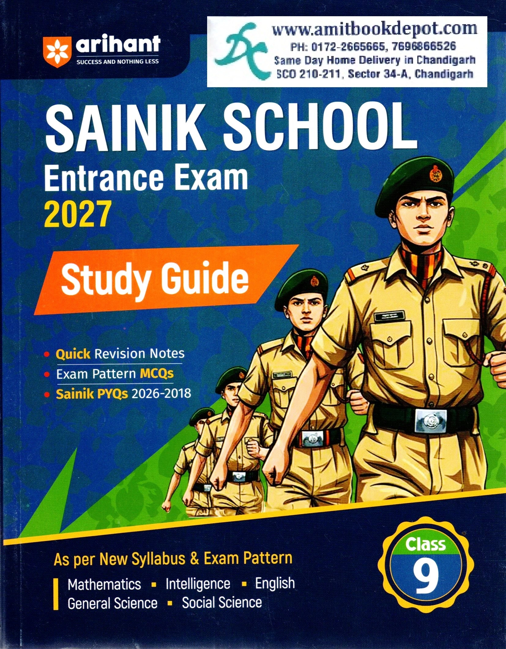 Arihant Sainik School Entrance Exam Study Guide 2027 For Class 9th