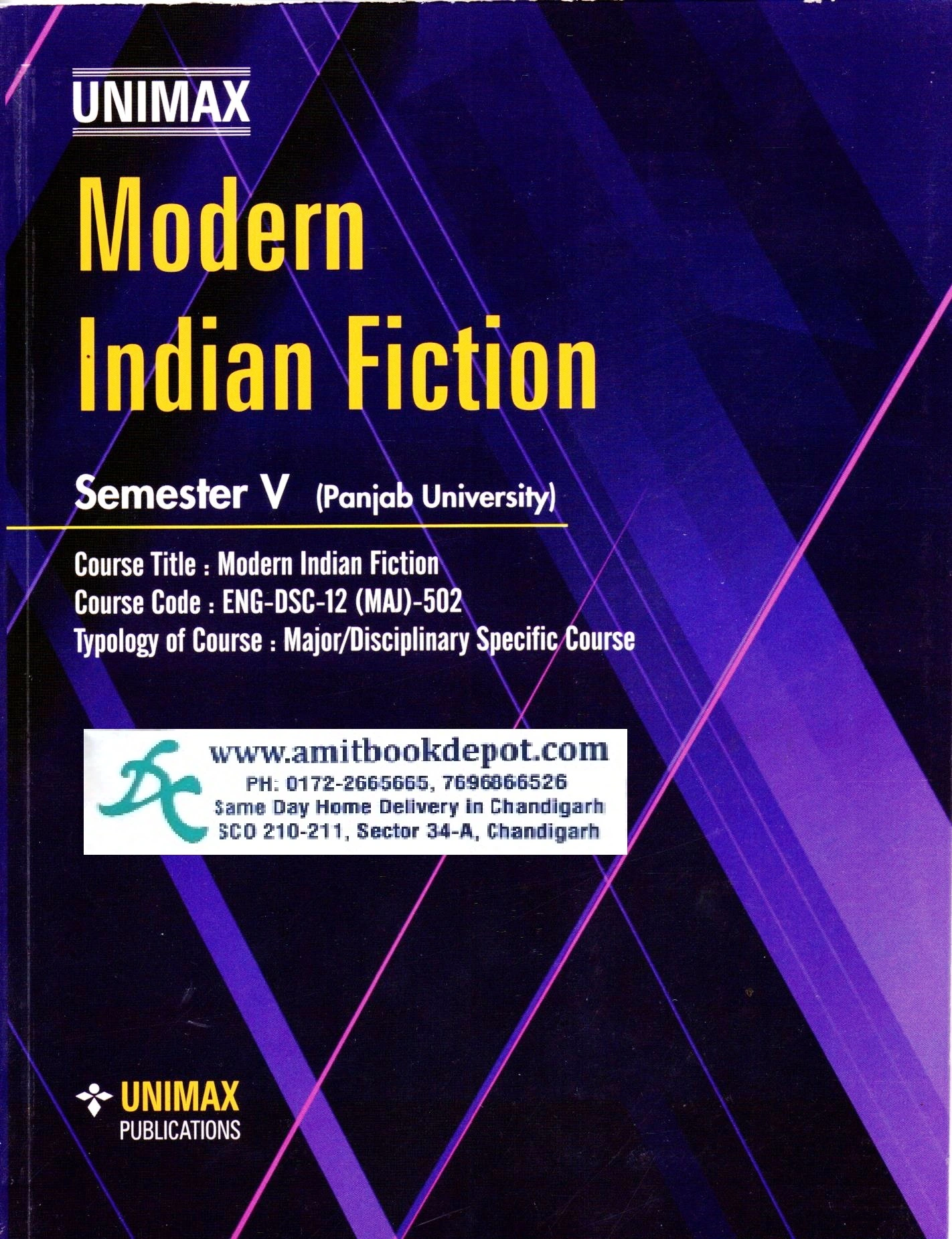 Unimax Modern Indian Fiction For BA 5th Semester Panjab University Chandigarh