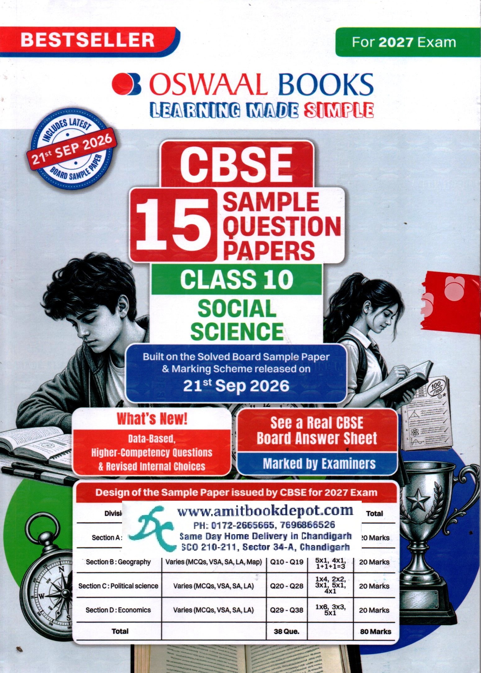 Oswaal CBSE 15 Sample Question Papers Class 10 Social Science