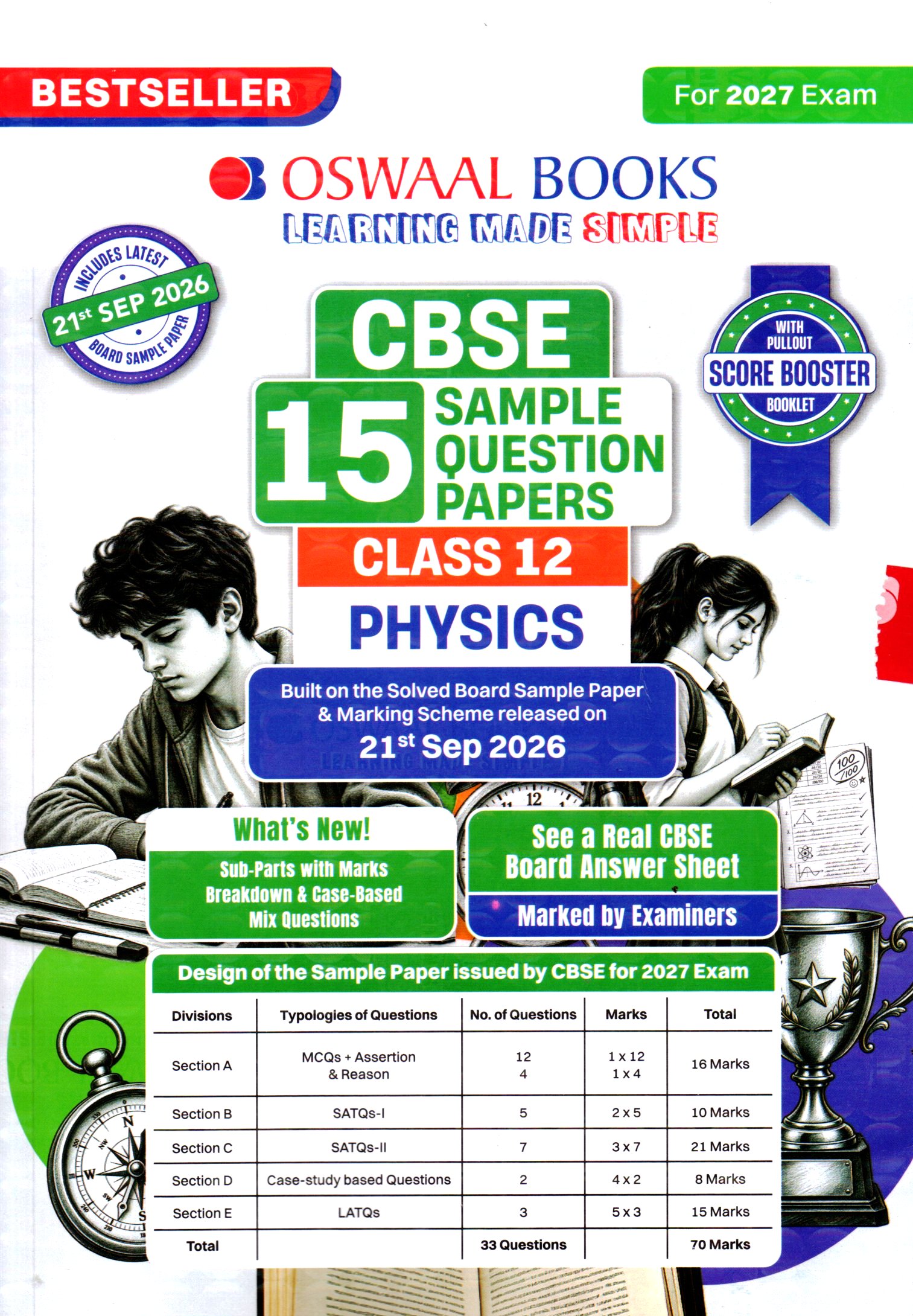 Oswaal CBSE 15 Sample Question Papers Physics for Class 12th