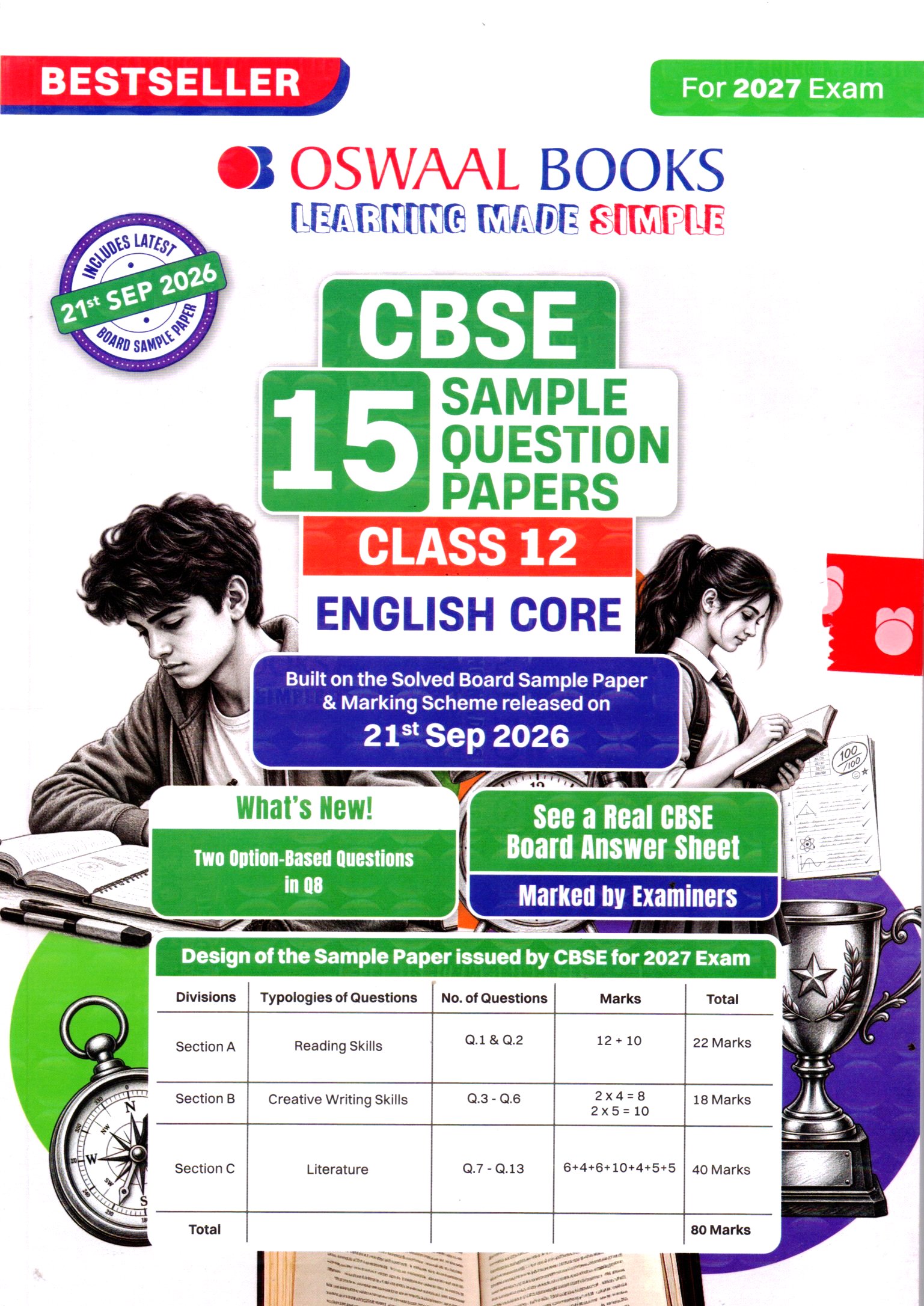OSWAAL CBSE 15 SAMPLE QUESTION PAPERS ENGLISH CORE CLASS 12