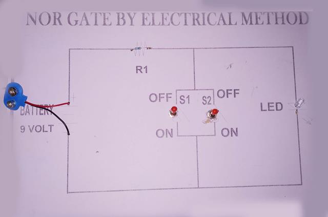 NOR GATE Electrical Method Working Model with Printed Report