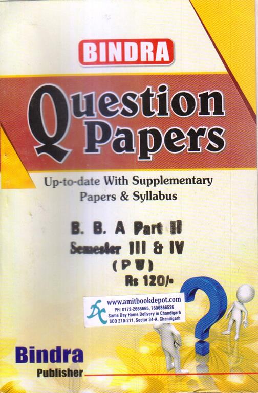 Bindra Question Papers BBA 2nd Year 3rd and 4th Semester PU