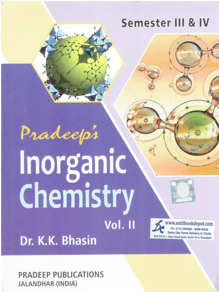 Pradeep Inorganic Chemistry Vol 2 BSc 3rd and 4th Semester PU Chandigarh