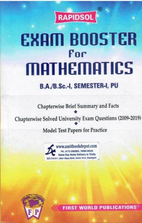 Rapidsol Exam Booster for Mathematics for BA and BSc 1st Sem PU