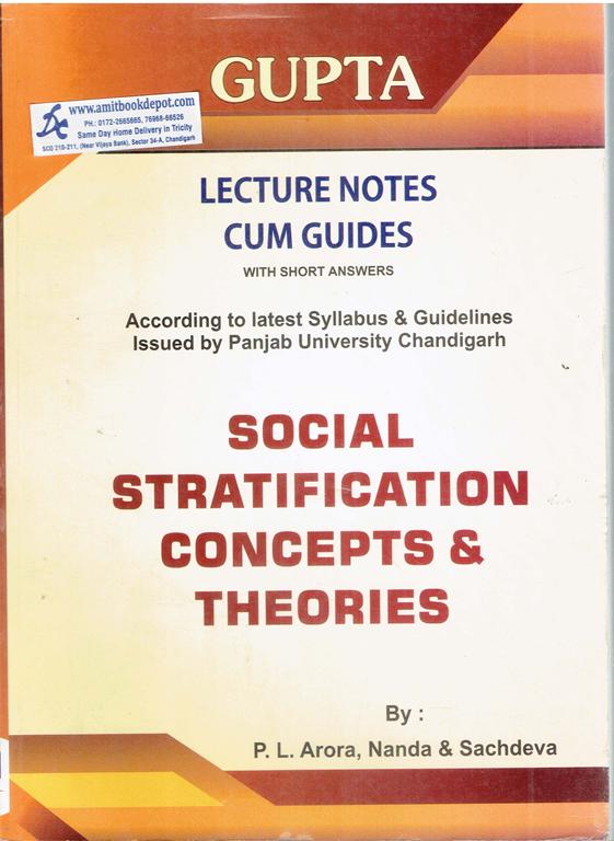 Gupta Social Stratification Concepts and Theories  for MA Sociology PU (English Medium)