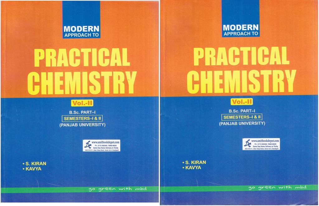 Modern Approach to Practical Chemistry for BSc 1st and 2nd Semester PU Chandigarh (Set of Two Volumes)