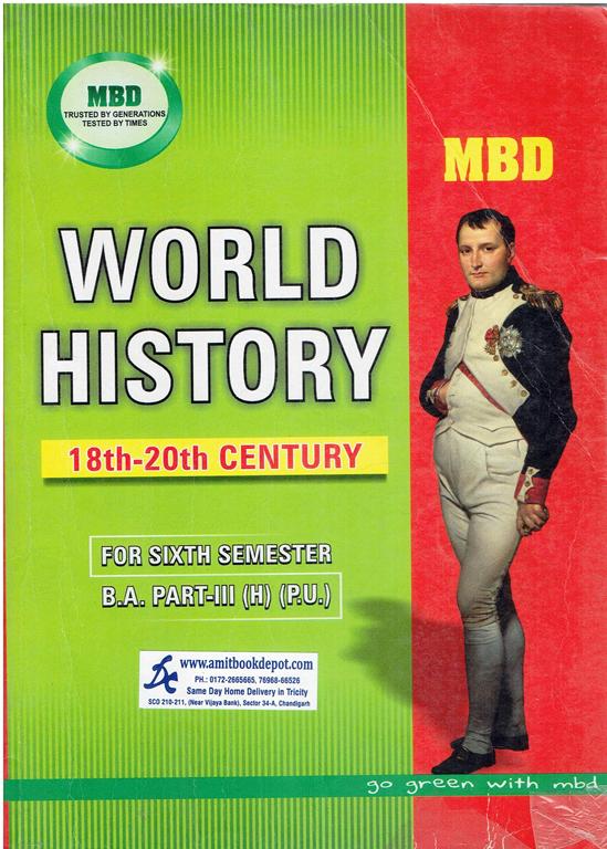 MBD World History 18th to 20th Century BA 6th Sem PU (Hindi Edition)