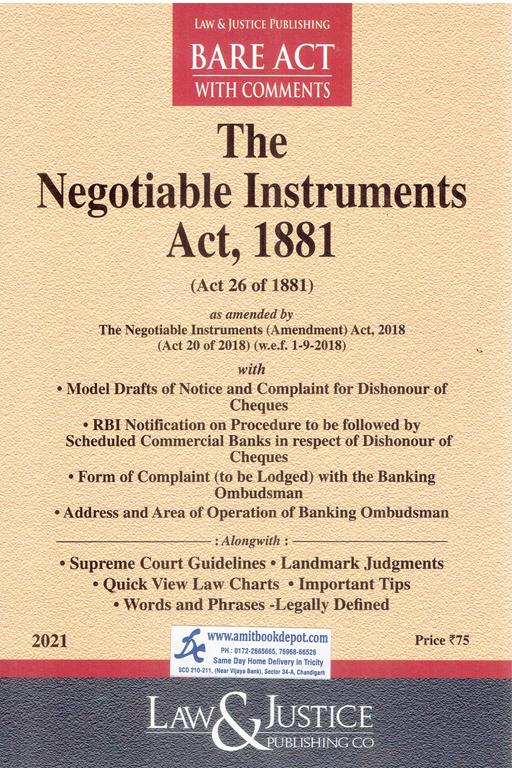 Bare Act The Negotiable Instruments Act 1981