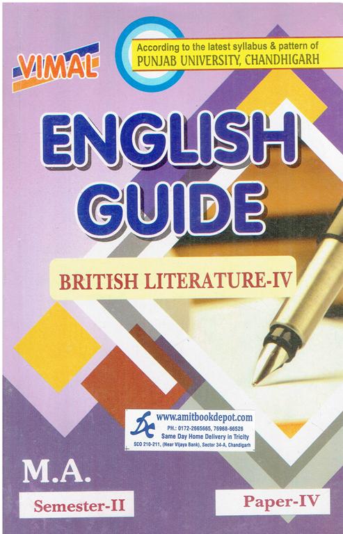 Vimal English Guide British Literature 4 Paper 4 MA 2nd Sem PU Chandigarh