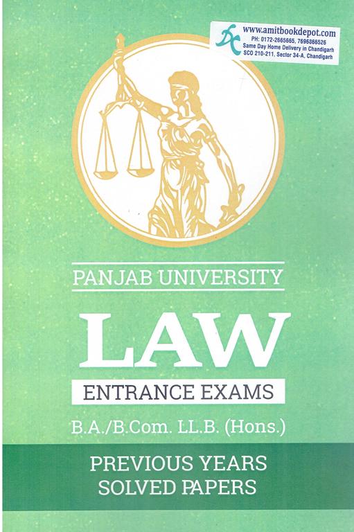 Panjab University Law Entrance Exams Previous Years Solved Papers 5 Year Law (NEW)